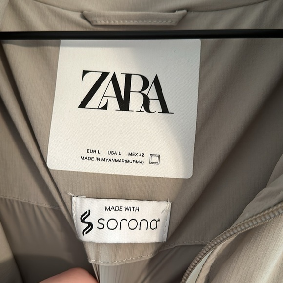 Beige/Grey Zara Puffer Jacket in Size L - Picture 2 of 6